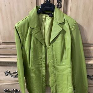 “Just Reduced” Womens Lime green leather jacket